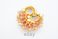 Vintage Juliana Brooch Pin Gold Tone Pink Purple Rhinestone