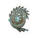 Vintage Juliana Brooch Pin Turquoise Easter Egg Rhinestone Lucite Round Navette