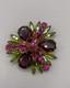 Vintage Juliana Brooch Pink Green Brown Rhinestone