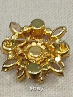 Vintage Juliana D & E Brooch Scooped Out Pink Lavender AB Rhinestone Book Piece