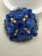 Vintage Juliana D&E Cobalt Blue AB Rhinestone Brooch 11JJ 000596 1960s