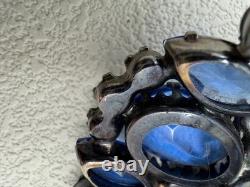 Vintage Juliana D&E Cobalt Blue AB Rhinestone Brooch 11JJ 000596 1960s