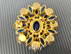 Vintage Juliana D&E DeLizza & Elster White Blue Rhinestone Gold tone Brooch