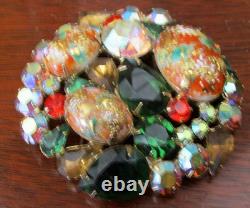 Vintage Juliana D&E Easter egg glass rhinestone gold tone pin brooch