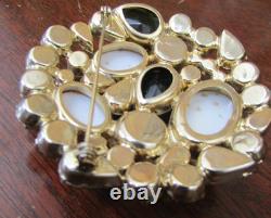 Vintage Juliana D&E Easter egg glass rhinestone gold tone pin brooch