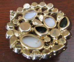 Vintage Juliana D&E Easter egg glass rhinestone gold tone pin brooch