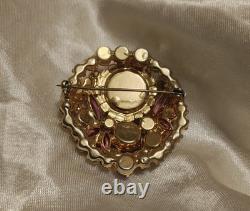 Vintage Juliana D&E Fuschia/Pink/AB Watermelon Rivoli Brooch