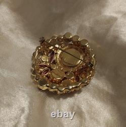 Vintage Juliana D&E Fuschia/Pink/AB Watermelon Rivoli Brooch