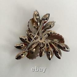 Vintage Juliana D &E Iridescent Lava Rock Molded Glass & Rhinestone Brooch Pin