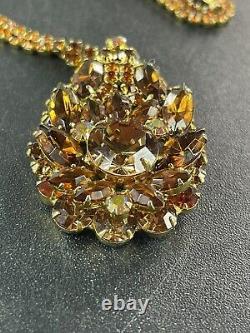 Vintage Juliana D & E Rhinestone Brooch Necklace Stunning Beautiful Estate