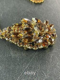 Vintage Juliana D & E Rhinestone Brooch Necklace Stunning Beautiful Estate