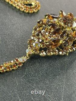 Vintage Juliana D & E Rhinestone Brooch Necklace Stunning Beautiful Estate