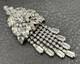 Vintage Juliana D&E Rhinestone Dangle Fringe Brooch Pin Pendant Silver Tone