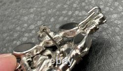Vintage Juliana D&E Rhinestone Dangle Fringe Brooch Pin Pendant Silver Tone
