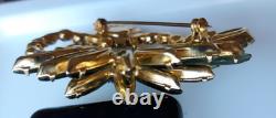 Vintage Juliana Delizza Elster D & E Green Rhinestone Flower Pin Brooch Elegant