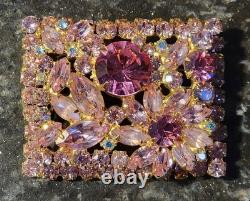 Vintage Juliana Fuschia Pink Rhinestone Costume Jewelry Brooch Pinks Galore