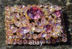 Vintage Juliana Fuschia Pink Rhinestone Costume Jewelry Brooch Pinks Galore