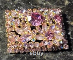 Vintage Juliana Fuschia Pink Rhinestone Costume Jewelry Brooch Pinks Galore