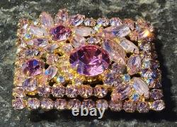 Vintage Juliana Fuschia Pink Rhinestone Costume Jewelry Brooch Pinks Galore