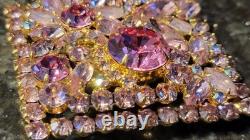 Vintage Juliana Fuschia Pink Rhinestone Costume Jewelry Brooch Pinks Galore