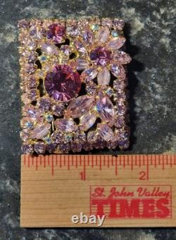 Vintage Juliana Fuschia Pink Rhinestone Costume Jewelry Brooch Pinks Galore