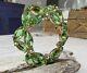 Vintage Juliana Green Pink AB Gold Tone Rhinestone Wreath Round Brooch Pin #99