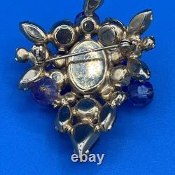 Vintage Juliana Purple Glass Rhinestone Cha Cha Gold Tone Brooch 2 Inch