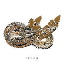 Vintage Juliana Rhinestone Brooch Rhodium Plated DeLizza and Elster