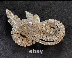 Vintage Juliana Rhinestone Brooch Rhodium Plated DeLizza and Elster