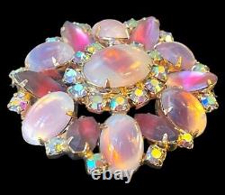 Vintage Juliana Rhinestones Brooch Pin Givre Glass Flower AB