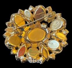 Vintage Juliana Rhinestones Brooch Pin Givre Glass Flower AB