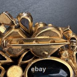 Vintage Juliana Style D&E Rhinestone Statement Brooch Huge Multi-Color Mid Centu