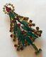 Vintage Juliana Verified D & E Green Rhinestone Figural Christmas Tree Brooch