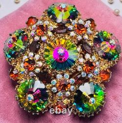 Vintage Juliana Watermelon Rhinestone Brooch Pin Stunning Verified