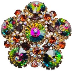 Vintage Juliana Watermelon Rhinestone Brooch Pin Stunning Verified