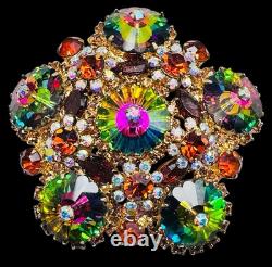 Vintage Juliana Watermelon Rhinestone Brooch Pin Stunning Verified