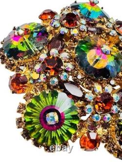 Vintage Juliana Watermelon Rhinestone Brooch Pin Stunning Verified