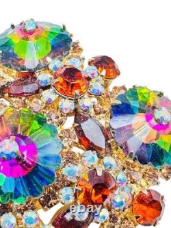 Vintage Juliana Watermelon Rhinestone Brooch Pin Stunning Verified