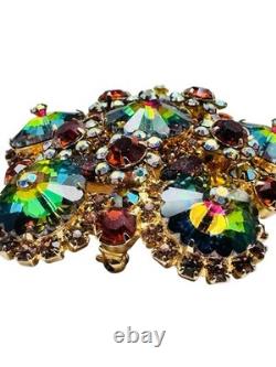 Vintage Juliana Watermelon Rhinestone Brooch Pin Stunning Verified