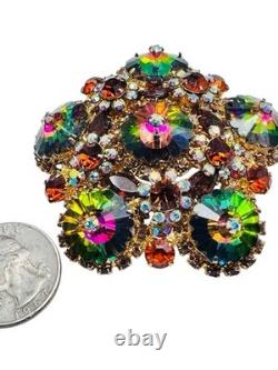 Vintage Juliana Watermelon Rhinestone Brooch Pin Stunning Verified