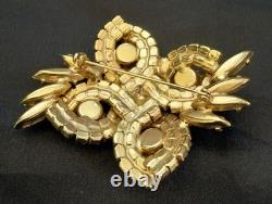 Vintage Juliana demi-parures Floral Design Rhinestone Brooch & Earrings