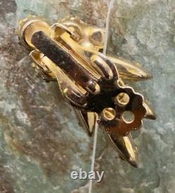 Vintage Juliana demi-parures Floral Design Rhinestone Brooch & Earrings