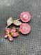 Vintage Juliana pink AB rhinestone margarita rivoli flower brooch