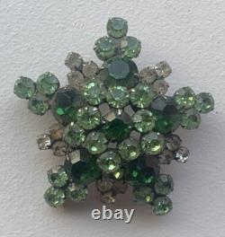 Vintage Julianna Antiqued D & E Emerald Star Brooch & Kramer NY Brooch (2 Set)