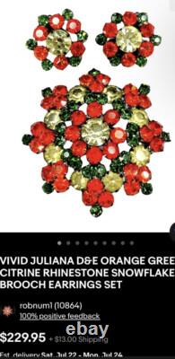 Vintage Julianna Antiqued D & E Emerald Star Brooch & Kramer NY Brooch (2 Set)