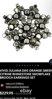 Vintage Julianna Antiqued D & E Emerald Star Brooch & Kramer NY Brooch (2 Set)
