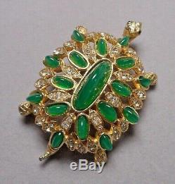 Vintage K. J. L. Kenneth Jay Lane Jeweled Rhinestone Turtle Tortoise Brooch Pin
