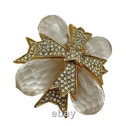Vintage KJL Kenneth Jay Lane Rhinestone Lucite Crystal Maltese Cross Pin Brooch
