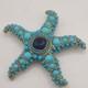Vintage KJL Starfish Brooch Blue Signed