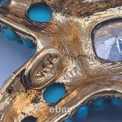 Vintage KJL Starfish Brooch Blue Signed